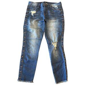 STS Blue Emma Crop Jeans‎ Womens Size 29 Distressed Hem Studded Denim